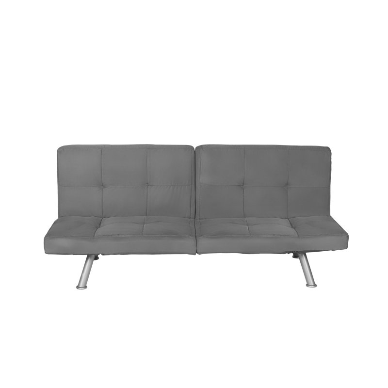 Futon double avec structure Taulbee, Microfibre / microsuède gris anthracite