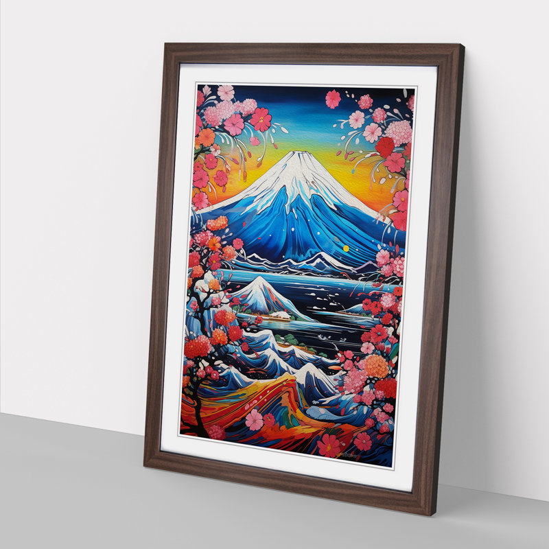 Mount Fuji Abstract No.2 - Framed Print, Walnut, 34cm H x 25cm W x 2cm D