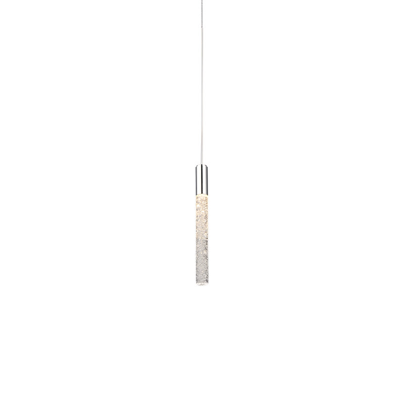 Polished Nickel Mini LED Pendant with Crystal Shade