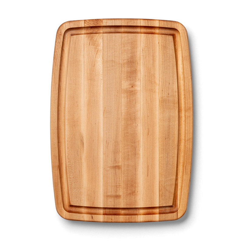 John Boos Chef's 1.5" Edge Grain Reversible Maple Wood Cutting Board with Groove, 14" W x 20" L