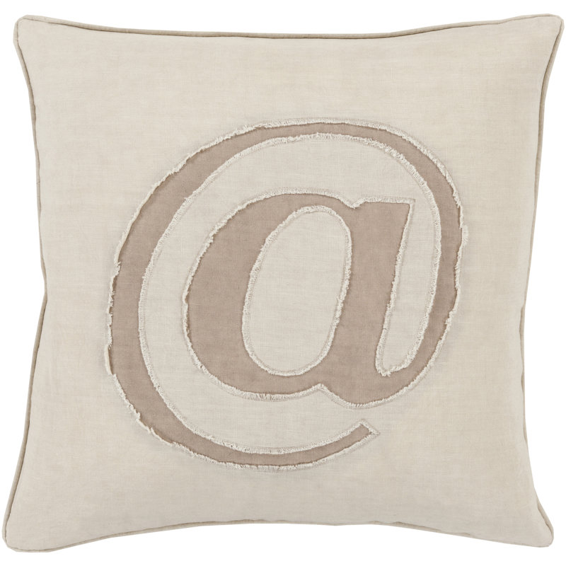Pillow Cover, 18" H x 18" W x 0.25" D, Neutral, Pillow Cover Only - No Insert