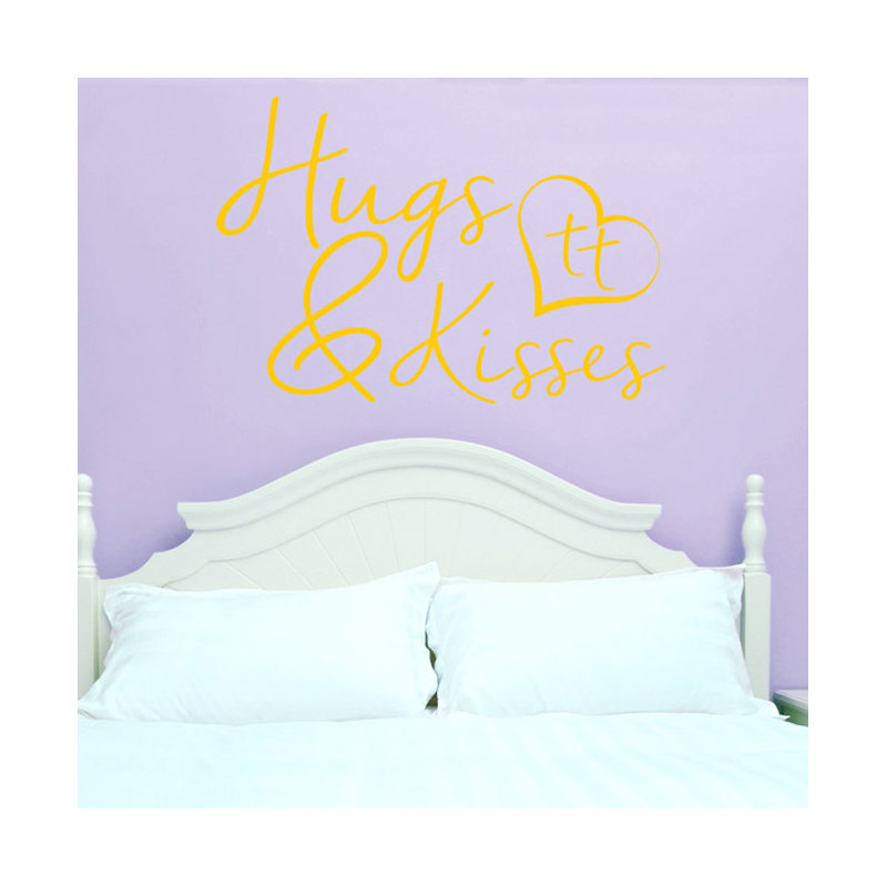 Hugs and Kisses Wall Sticker, Dark Yellow, Large