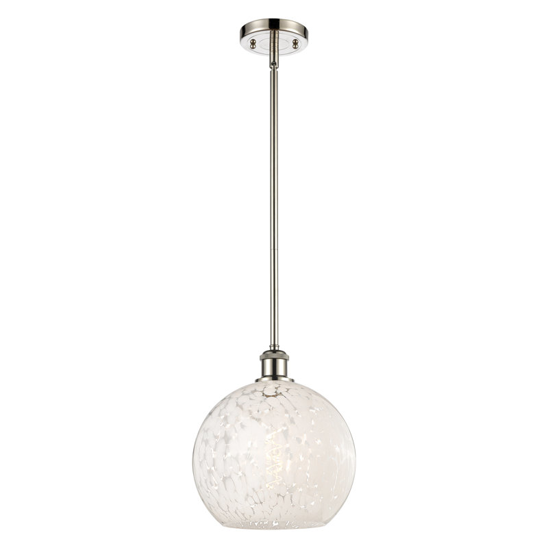 Luminaire suspendu 1 lumière Ballston Mouchette-516-G1216, H 11,75 po x l 10 po x P 10 po, Nickel poli