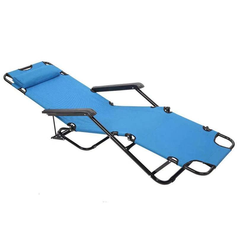 Multifunctional Folding Chair Adjustable Reclining Lounge Chair With Premium Steel Tube & Oxford Fabric For Indoor Outdoor Use