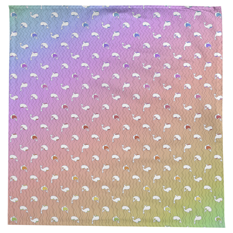Nappe carrée en coton à motif géométrique 100% avicia, Blanc / dégradé rose