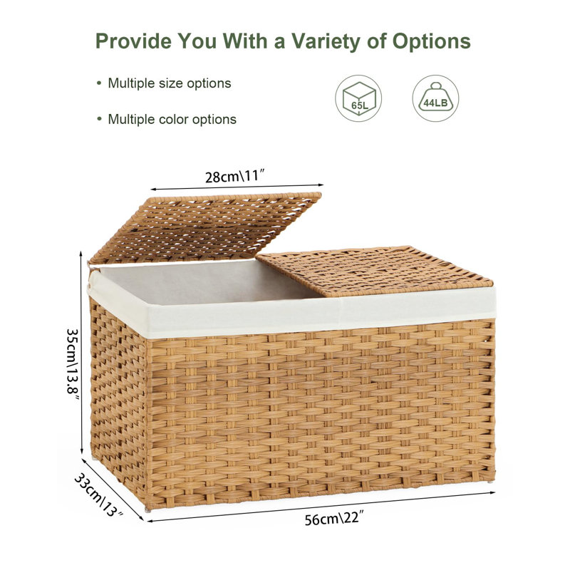 Panier de rangement avec paniers de rangement tissés en rotin