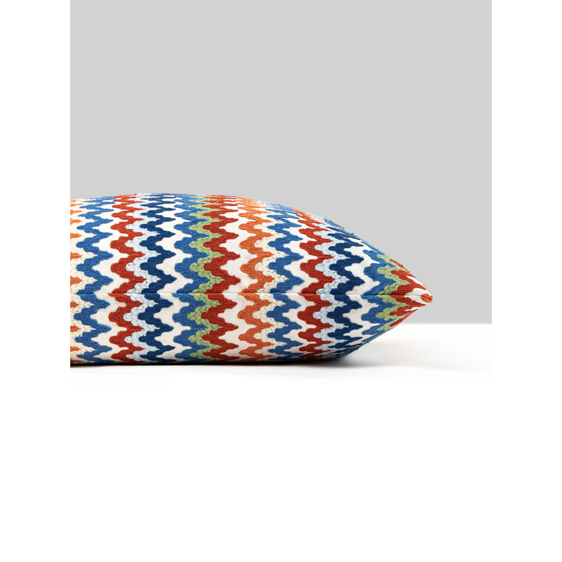 RAINBOW MOUNTAIN CREWEL PILLOW, Square - 22"H x 22"W, Cobalt Rouge 