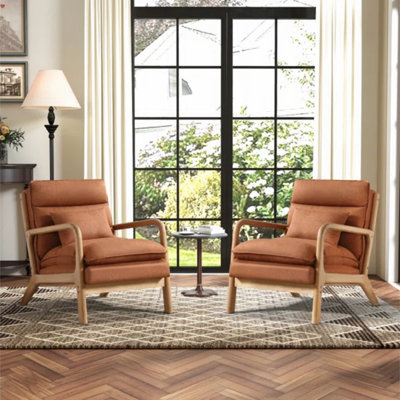 Eimantas Upholstered Armchair with Lumbar Pillow