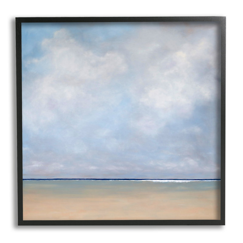 «Abstract Beach Clouds Ocean Horizon» par Catherine Andersen - peinture sur bois, H 17 po x l 17 po x P 1,5 po