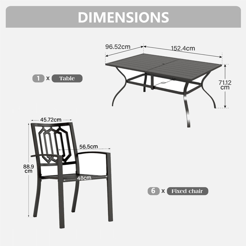 6 - Person Rectangular Outdoor Dining Set