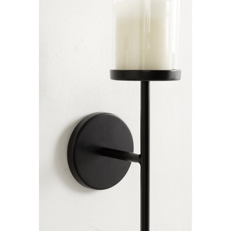 Blaise 14.0" Metal Wall Sconce, Black, 14" H x 3.5" W x 6" D