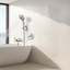 Robinet de baignoire à inverseur relevable avec douche à main à 6 réglages en chrome (soupape brute non incluse)-129753112
