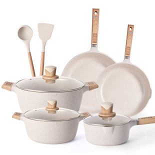 Curtis Stone 17-Piece Dura-Pan Nonstick Nesting Cookware Set- Grey
