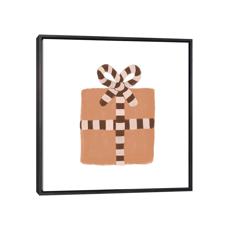 Cadeau de Noël par Orara studio-reproduction d’art, H 26 po x l 26 po x P 1,5 po, Toile avec cadre noir patiné, Pas de tapis