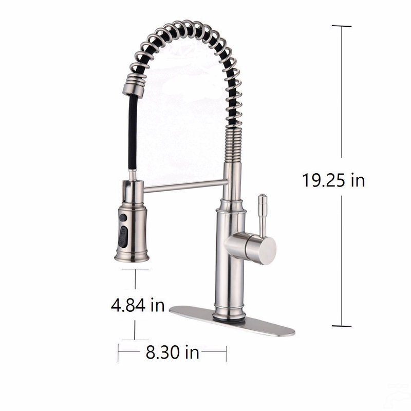 Robinet de cuisine tactile avec douchette extractible, Nickel brossé