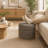Stylish Linen Cylinder Storage Ottoman-1121326580