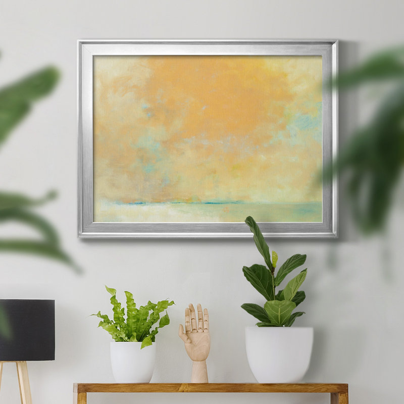 Tangerine - Peinture sur toile encadrée, Argent, H 26,5 po x l 36,5 po x P 1,5 po