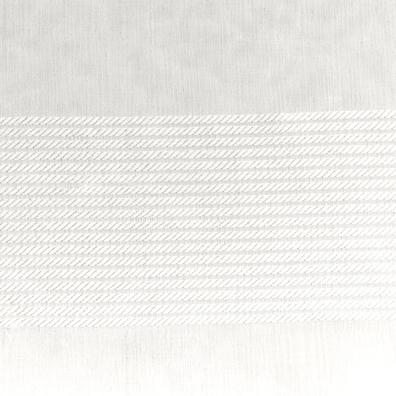 Panneau de rideau transparent rayé avec corde et d'œillets pour la maison Behati Aldin, Blanc, 52 po x 96 po