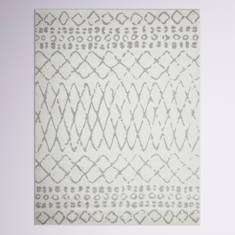 Tapis crème Christine Barzenski, Rectangle 9 pi 10 po x 12 pi 10 po