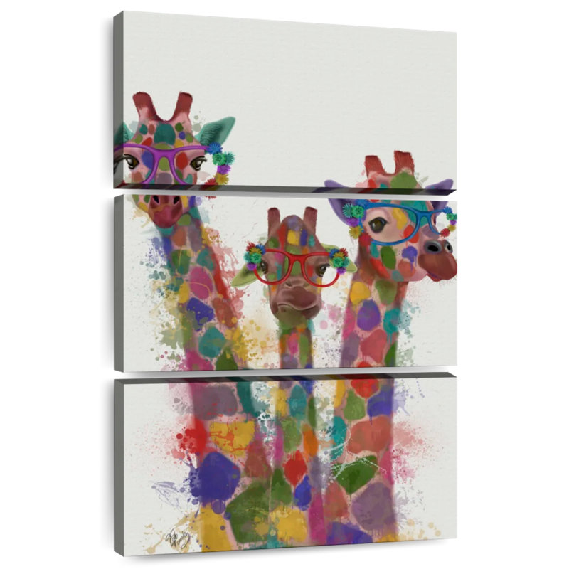 Trio de girafes Brampt Rainbow Splash, H 50 po x l 32 po