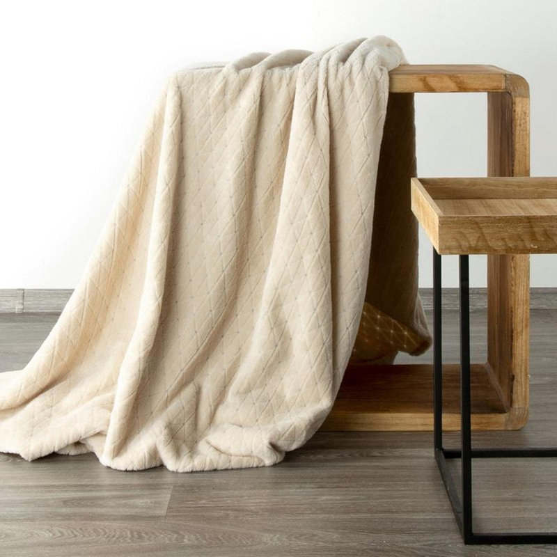 Throw Blanket, Beige, W170 x L210cm
