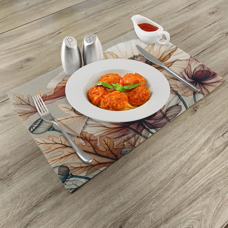 Ensemble de 4 napperons Ambesonne Vintage Fantasy View Poppy
