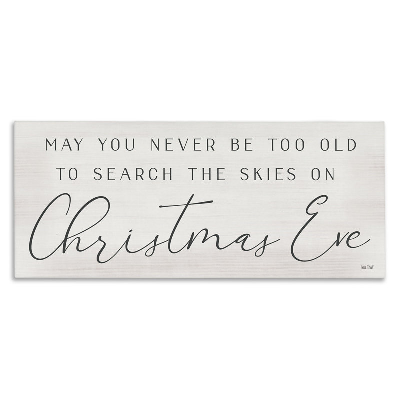 «Inspiring Christmas Eve Typographie Sentiment Script», estampe numérique encadrée par Lux + Me Designs, H 10 po x l 24 po