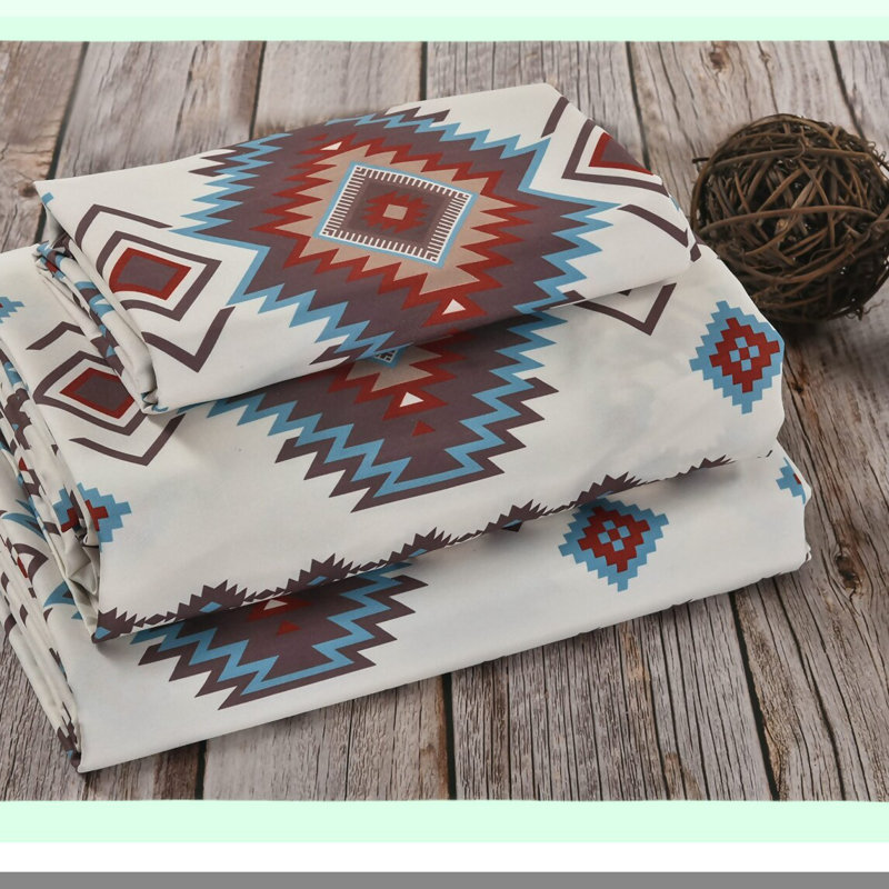 Southwestern Diamond Queen Sheet Set - Red