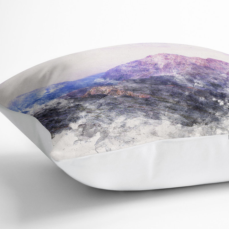 Mountain Peak Under a Sky Cushion with Filling, 55cm H x 55cm W x 20cm D, White