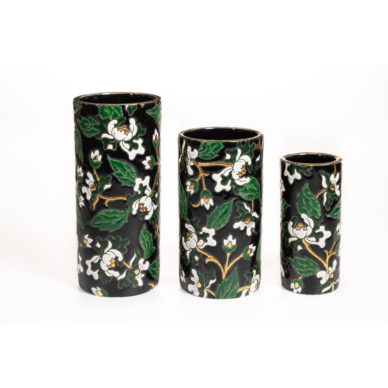 Handmade Earthenware Table Vase, 5.5118" H x 2.3622" W x 2.3622" D