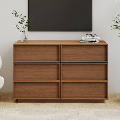 47.2" W Wooden 6-Drawer Dresser, Modern Chest of Drawers