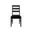 2 chaises de salle à manger de 37,5 po de hauteur, revêtues de similicuir noir, en bois massif brun, de style transitionnel pour la cuisine et les espaces intérieurs Revêtement en similicuir de 37 po, base en bois et meubles