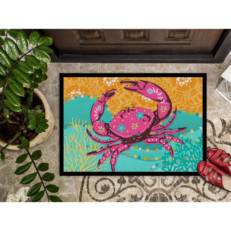 Tapis de porte d’extérieur anti-dérapant crabe, H 0,25 po x l 27 po x P 18 po