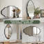 Ensemble de 2 miroirs muraux asymétriques modernes avec cadre en alliage d'aluminium, miroirs suspendus décoratifs irréguliers pour salle de bain, chambre à coucher, salon et entrée-98127006-98127007