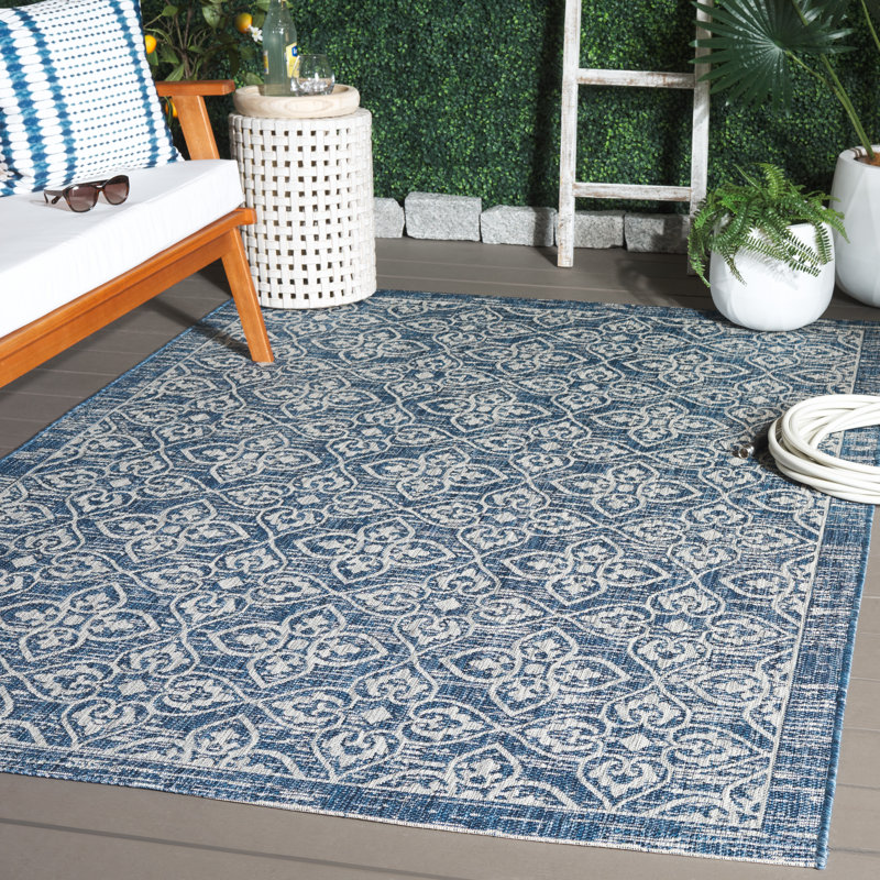 Tapis d'intérieur / extérieur à motif géométrique Bexton Performance, Rectangle 5 pi 3 po x 7 pi 7 po