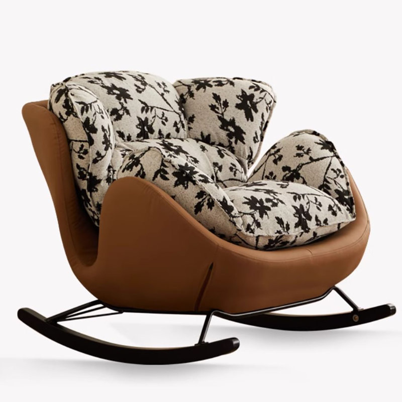 Chaise berçante simple pour la maison, Noir / gris / café foncé