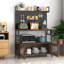 Étagère de cuisine avec porte, support pour four à micro-ondes, étagère de rangement utilitaire, organisateur de cuisine durable pour petits espaces