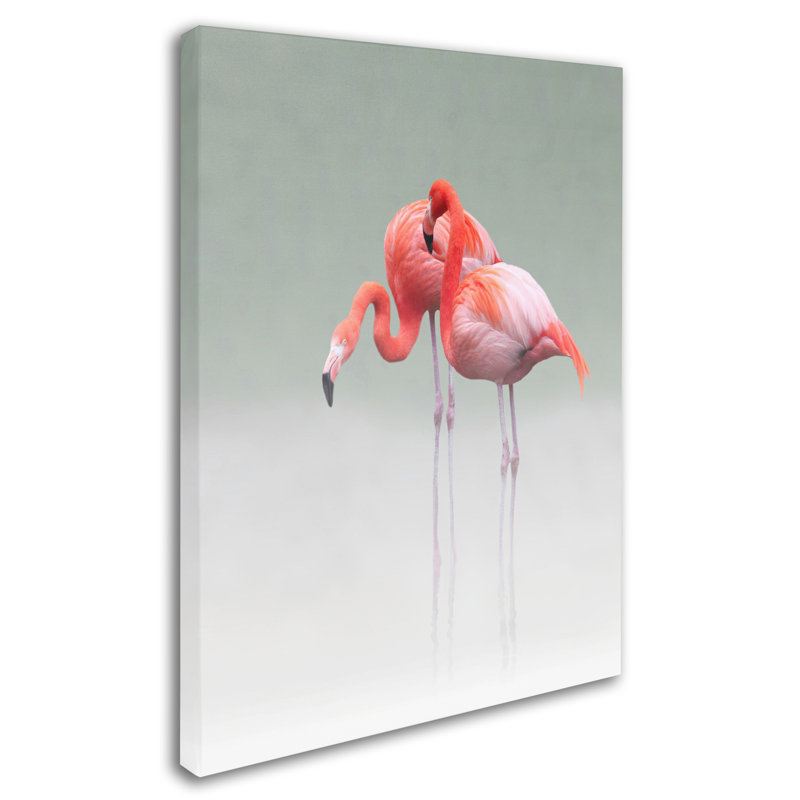 Tropical Flamingo Pair Gallery-Wrapped Canvas Art