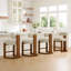 Tabouret de comptoir rembourré en bois massif-751692523