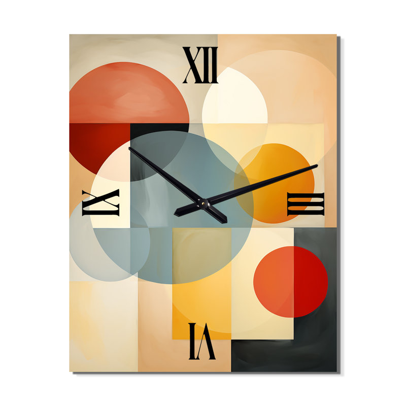 Horloge murale abstraite Mid-Century, H 28 po x l 12 po x P 1 po