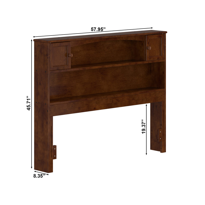 Bouldin Solid Wood Storage Bookcase Headboard, Full, Walnut