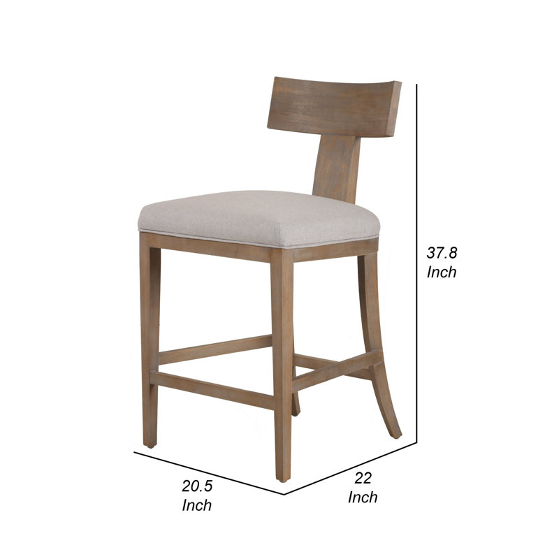 Chaise de comptoir Ysta, Brun / Beige