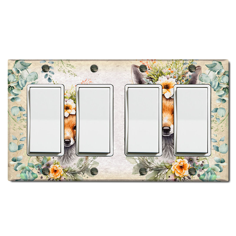 Copper Rust Patina Teal Print 4 - Gang Toggle Light Switch Standard Wall Plate