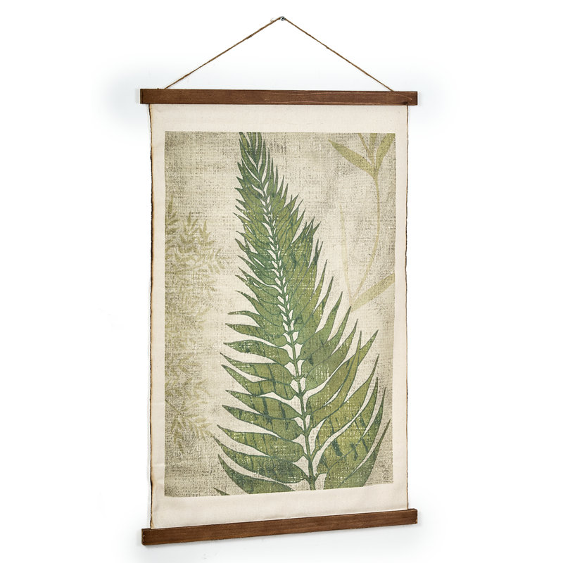 Fern Leaf Scroll Cotton Tapestry Botanical Wall Art Decor