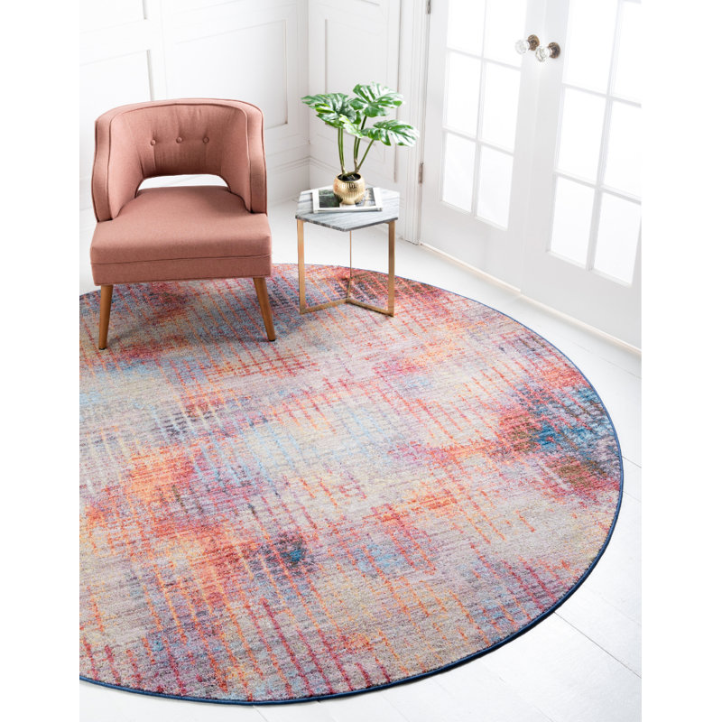 Downtown Abstract Indoor Rug, Round 8'