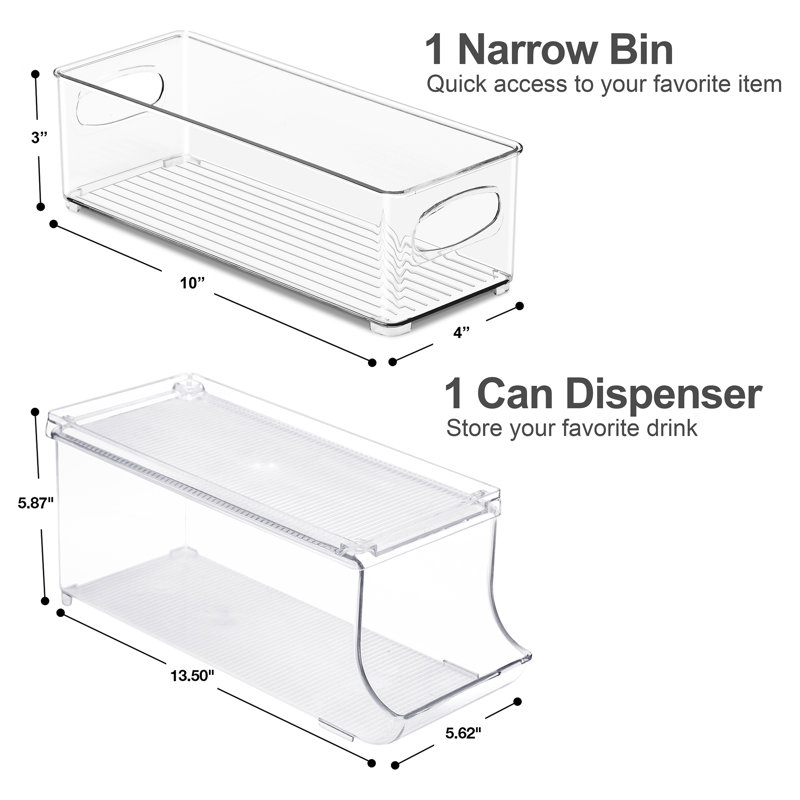  Clear Drink and Condiments Organizer Set 2 Pack