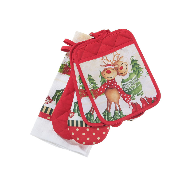 Ensemble de gant de renne joyeux et de four Casadécor IH