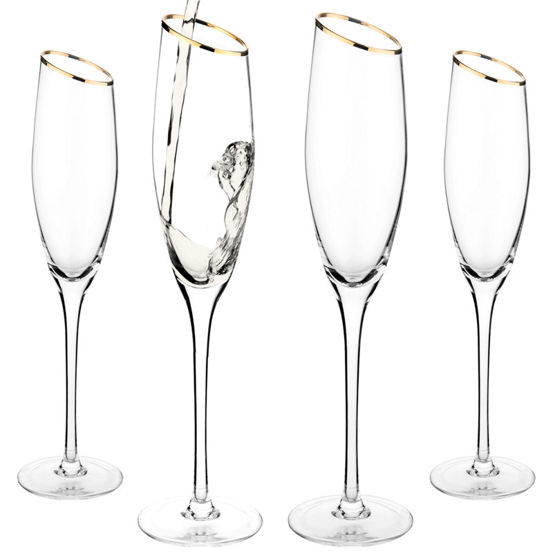 4 Piece 710ml Glass Flute Set
