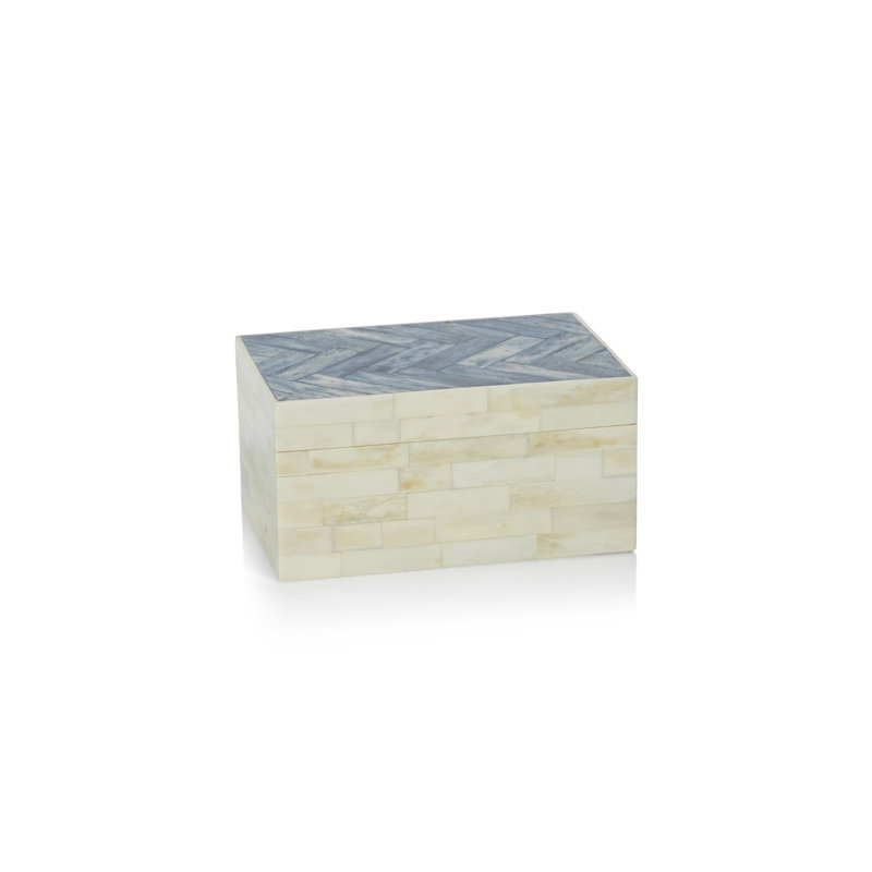 Handmade Bone Decorative Box, 3" H x 7" W x 5" D