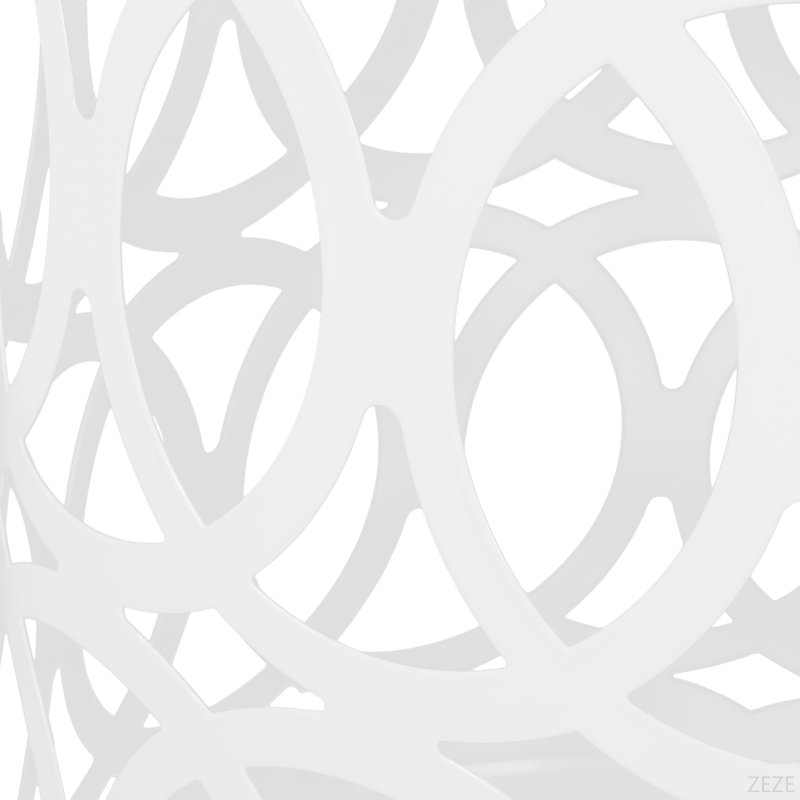 Outdoor Metal End Table -Large, White